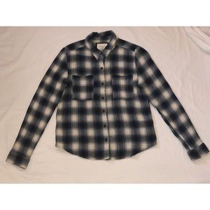 Blue plaid button shirt